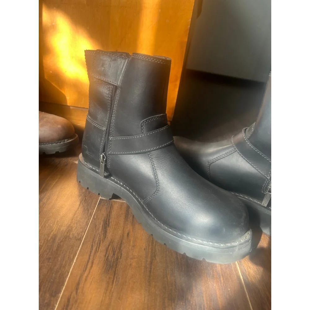 Men's Harley-Davidson Black Waterproof Motorcycle Boots Size 9 Williams 6.5”￼